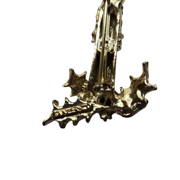 Vtg Tancer II Christmas Tree Candle Brooch Lot Holiday Red Cab Rhinestone Pins - Picture 8 of 13